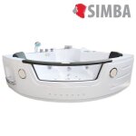 Baignoire baln�o massante haute bain tourbillon jacuzzi santangels 140x140 cm hydromassage et chromoth�rapie. ...