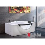 Baignoire balno massante - whirlpool - modle jungle - angle - 180 x 96 x 68 cm - blanc