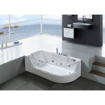 Baignoire balno hydromassante - venice - 170 x 80 cm - verre panoramique - blanc