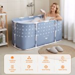 Baignoire b�b� pliable - cremlank - installation facile - pvc - 115x58x56cm - avec tuyau de vidange - ...