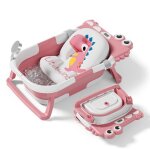 Baignoire bb pliable - thermomtre et coussin inclus - dino - pink superbe bebe