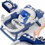 Baignoire b�b� pliable xxl sur pied - avec si�ge de bain coussin et thermom�tre int�gr� - id�al cadeau ...