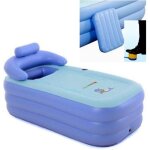 Baignoire gonflable pliante en pvc - dtachable - adulte - bleu