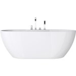 Baignoire lot acrylique blanc ovale 170x80x60cm - mai & mai - v605ma - robinetterie et trop plein inclus ...