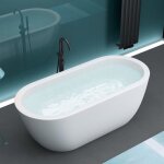 Baignoire �lot acrylique blanc ovale 180x80x60cm - mai & mai - v501oa - robinetterie non incluse - trop ...