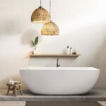 Baignoire ilot autoportante oceanic may - acrylique - bonde poussoir - blanc
