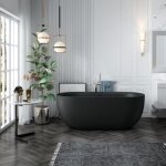 Baignoire �lot design ovale lisbon noir mat 170 cm