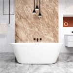 Baignoire �lot ovale l. 170 x l. 80 x h. 58cm blanc en acrylique - avec bonde et trop plein by aica