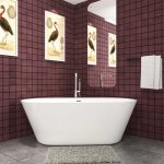 Baignoire �lot ovale blanc en acrylique - 310l - l. 170 x l. 80 x h. 58cm - pr�assembl�e facile � installer ...