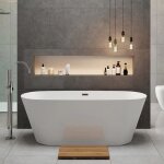 Baignoire îlot design ovale findlay blanche 149 cm Baignoire îlot design ovale findlay blanche 149 cm