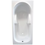 Baignoire ondee fany - bac rectangulaire 140x70cm - abs et acryl renforc 3mm - blanc