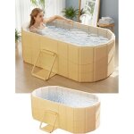 Baignoire pliable de 1. 5m grande baignoire portable pour adulte seau de bain double corps complet baignoire ...