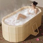Baignoire pliable 150cmx55cmx50cm portable plastique baignoire pliable � poser pour adulte bain chaud ...
