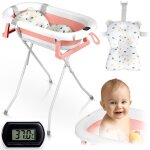Baignoire pliable pour enfants - ricokids - insert pour nouveau - n�s - thermom�tre int�gr� - pliable ...