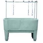 Baignoire de toilettage grise poly�thyl�ne sur pieds - phoenix universal