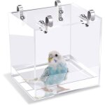 Bain oiseaux suspendu cube carr� 16x16x16cm baignoire bo�te bol cage canaris alouettes perroquets label ...