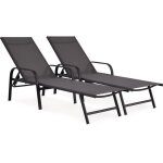 Lot de 2 bains de soleil en mtal farniente - gris
