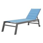 Bain de soleil barbados en textilène bleu gris - aluminium anthracite Bain de soleil barbados en textilène bleu gris - aluminium anthracite