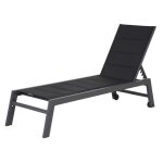 Bain de soleil barbados en textilne noir - aluminium gris anthracite