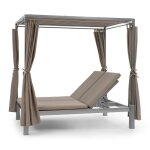 Bain de soleil - blumfeldt eremitage - pour 2 personnes - chaise longue - cadre acier et pare - soleil ...