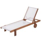 Bain de soleil en bois exotique saïgon - maple - ecru Bain de soleil en bois exotique saïgon - maple - ecru