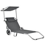 Bain de soleil - casa. pro - avec brise - soleil et roulettes - gris fonc� - design