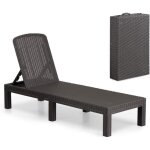 Bain de soleil - chaise longue jardin exterieur - rsine imitation rotin tress - dossier rglable