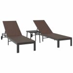 Bain de soleil - clarence� - transat 2 - personne - lot de 3 - ruigneuf - 2 places - marron polyrotin ...