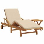 Bain de soleil - clarence� - transat - lot de 2 - ruigneuf - 2 places - beige 40 x 40 x 40cm bois dacacia ...