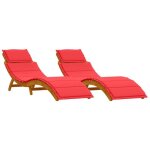 Bain de soleil - clarence� - transat avec coussin - lot de 2 - ruigneuf - 2 places - rouge bois dacacia ...