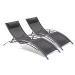Bain de soleil - dcb garden - cl76 aluminium et toile plastifiée - lot de 2 - noir Bain de soleil - dcb garden - cl76 aluminium et toile plastifiée - lot de 2 - noir