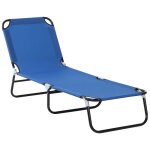 Bain de soleil dossier r�glable 5 positions m�tal s�chage rapide bleu