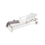 Bain de soleil multi - positions ibiza en aluminium et textilne - blanc