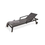 Bain de soleil multi - positions ibiza en aluminium et textilne - gris anthracite