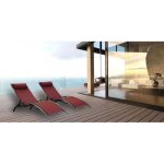 Bains de soleil monaco - rouge bourgogne (lot de 2)