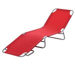 Outsunny - chaise longue - transat - m�tal - 187x55x24cm - rouge
