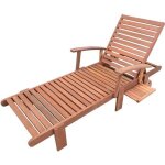 Bain de soleil pliant en bois exotique tokyo - maple - marron clair