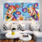 Baiser vaches animaux peinture � lhuile sur toile abstraite pop art pour le salon maison mur d�cor imprime ...