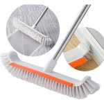 Balai brosse sol avec raclette - mhy� - long manche 130 cm - surface de brossage 36 cm - brosse rigide ...