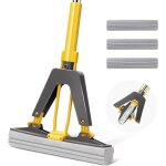 Balai �ponge magique absorbant avec essoreuse int�gr�e 3 �ponges pva r�utilisables