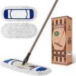 Balai � poussi�re en microfibre pour le nettoyage du sol avec poign�e r�glable en hauteur et 2 serpill�res ...