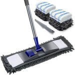 Balai serpill�re grande balais plat microfibre 4 tampons professionnel