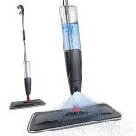 Balai serpill�re vaporisateur 700ml gris - rotation 360� - nettoyage sol bois carrelage vitre