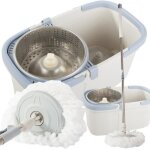 Balai serpilli�re rotatif 360� avec seau turbo et lavette en microfibre