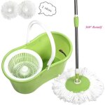 Balai serpilli�re rotatif 360� vadrouille rotatif nettoyage de sol avec 2 t�tes de vadrouille microfibre ...