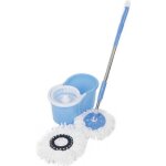 Balai serpillière rotatif tournant essorage 360° mop seau et essoreuse bleu Balai serpillière rotatif tournant essorage 360° mop seau et essoreuse bleu