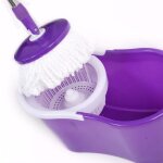 Balai vadrouille rotatif seau essorage nettoyage de sol 360� maison 2 t�tes de vadrouille microfibre ...