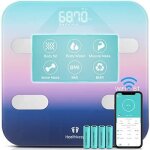 Balance connectée wifi et bluetooth avec 7 données clairement affichées sur un grand Écran led app pour ... Balance connectée wifi et bluetooth avec 7 données clairement affichées sur un grand Écran led app pour ...