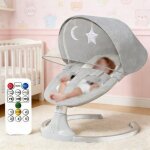 Balancelle b�b� transat �lectrique avec t�l�commande 3 amplitudes de balan�oire et musique bluetooth ...