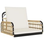 Balancelle avec coussins 63x58x39 cm r�sine tress�e acier - bk4009297 (pla)